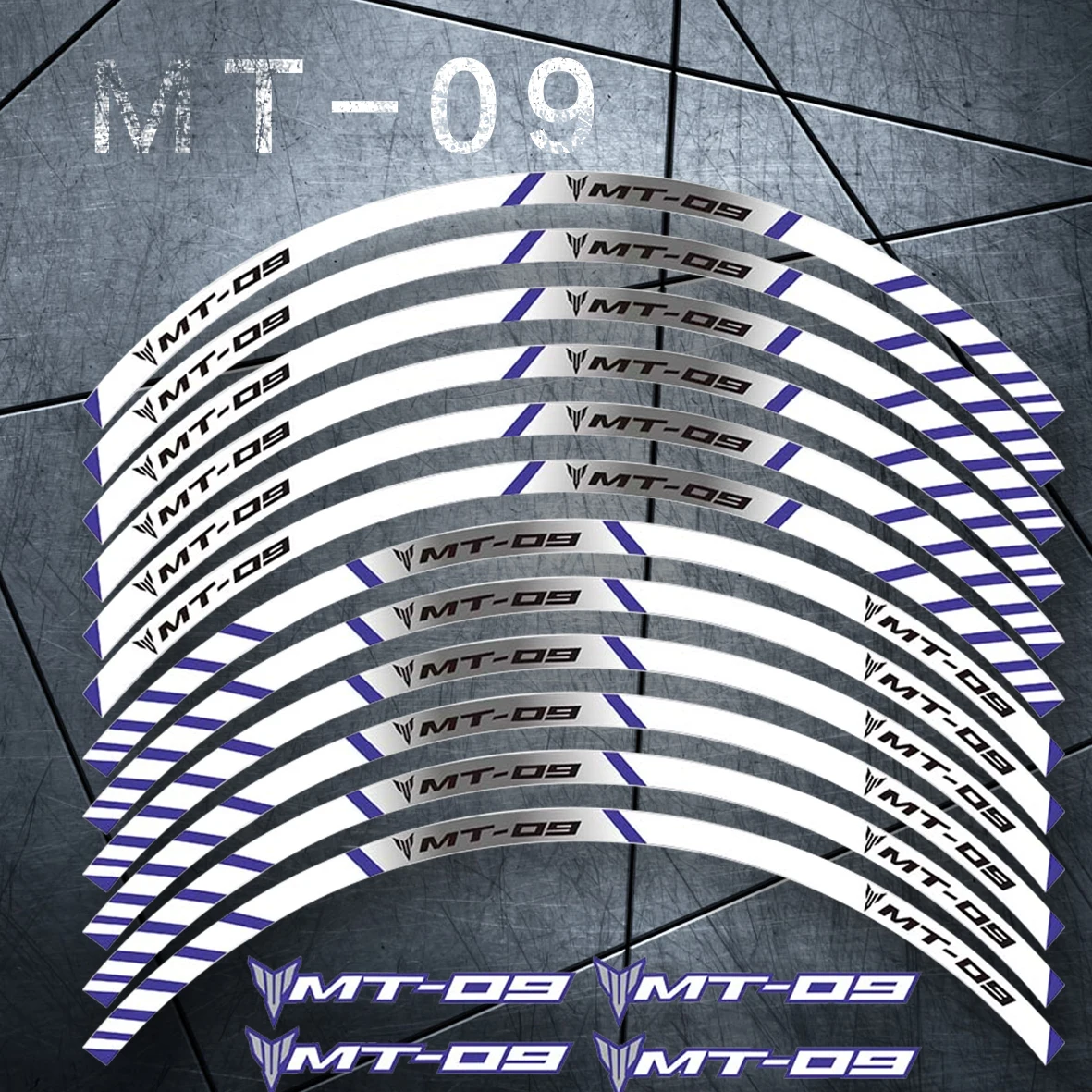 

12 X Thick Edge Outer Rim Sticker Stripe Wheel Decals FIT all YAMAHA MT-09 MT09