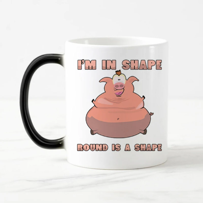 Бесплатная доставка забавные кофейные кружки со сменой цвета свиньи