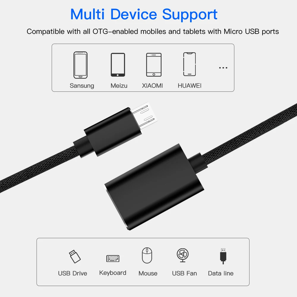 Micro USB мужчина к USB 3,0 Женский металлический кабель-конвертер OTG Кабель-адаптер для samsung huawei U диск мышь USB3.0 Micro USB к OTG