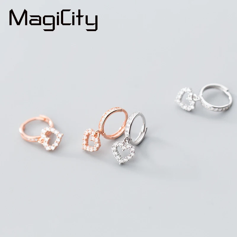 Серьги кольца с кубическим цирконием в форме сердца 2018 для женщин свадебной