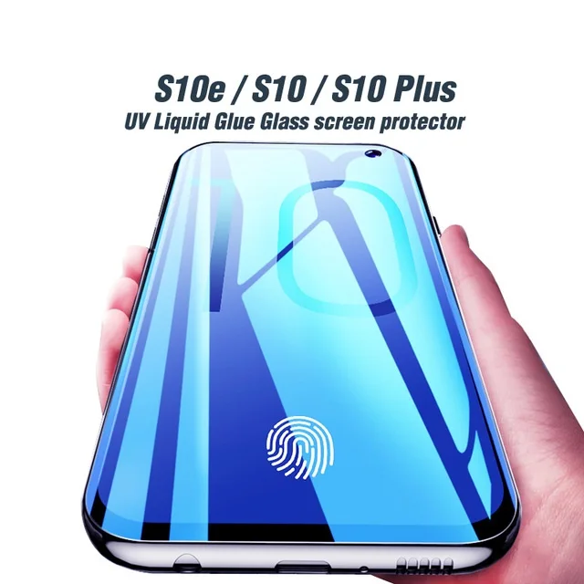 S10 5D полный клей Стекло Экран протектор с УФ жидкости полный клей для samsung Galaxy S9 S8 плюс Note 8 примечание 9 Tempered Glas