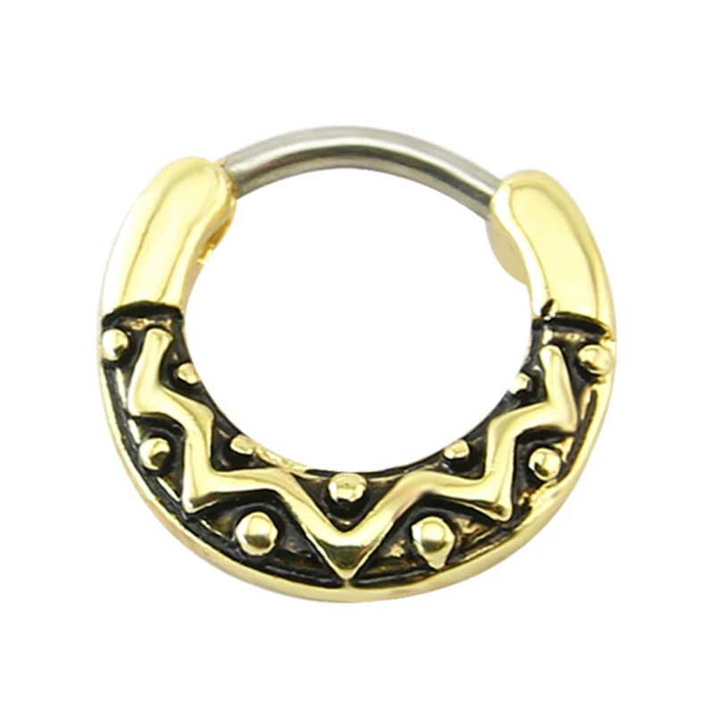 1 шт. винтажный пирсинг носа медная перегородка тела ювелирные украшения из Индии