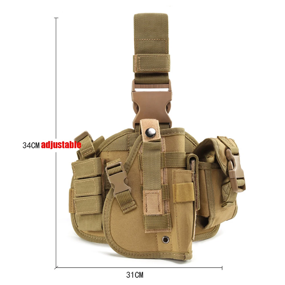 

High quality Adjustable Tactical Army Pistol Gun Holster Hunting Puttee Leg Nylon Universal Holster in Black Multicam Color