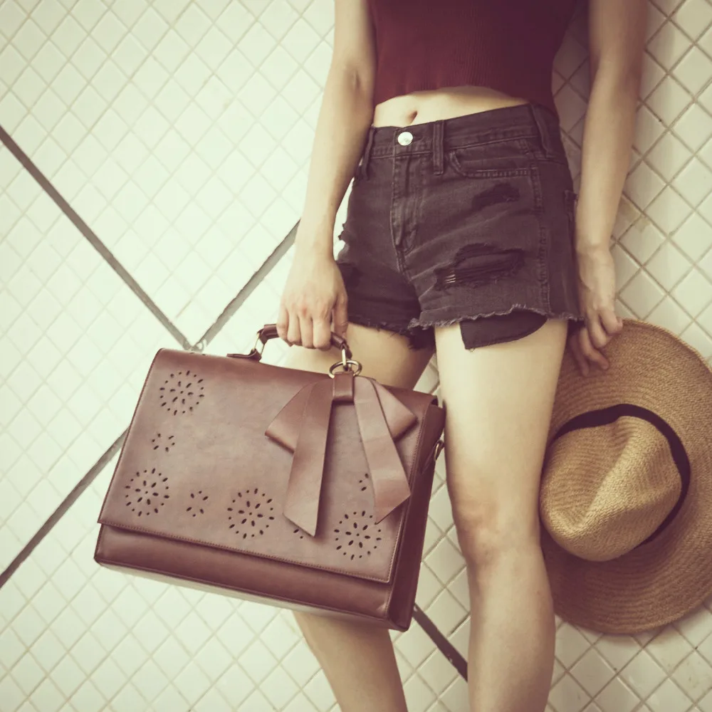 ECOSUSI Новый Дамские туфли из pu искусственной кожи Сумки Винтаж Курьерские сумки