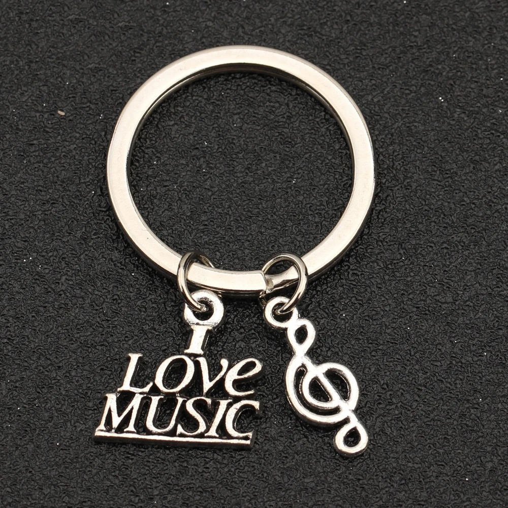 Сделай Сам ювелирные изделия серебряного цвета I Love Music Скрипичный ключ