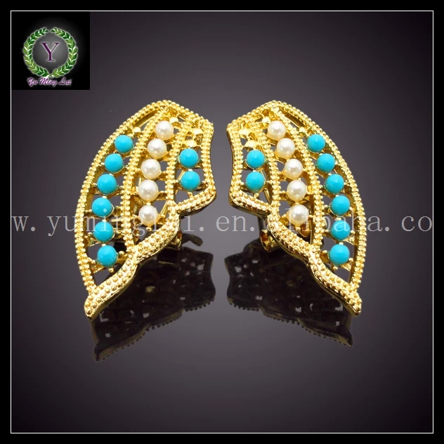 Африканский Elegent золотой Цвет позолоченные украшения голубой Хрусталь Ювелирные