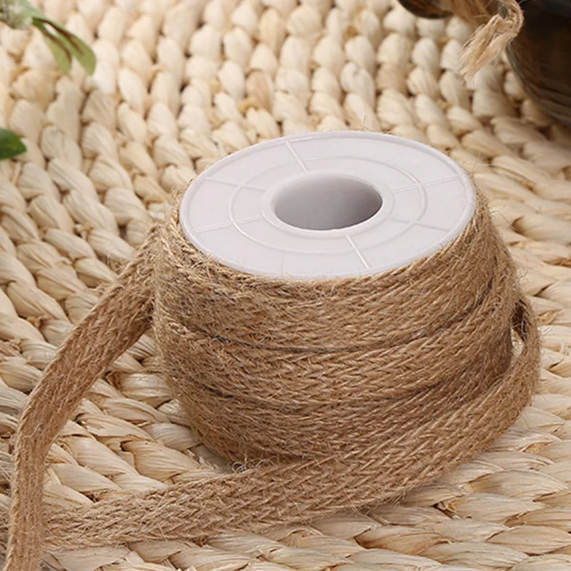 Natural Burlap Hessian Roll Jute Twine Cord Hemp Rope String Trim Rustic Wrap Gift Packing Wedding Party Decoration | Дом и сад