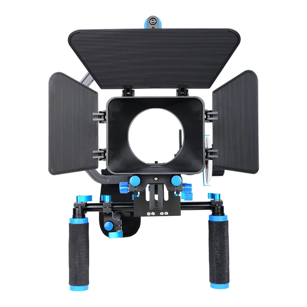 Handheld Shoulder mount DSLR Video Camera Stabilizer Movie Film Support Kit with Top Hand Grip+Matte Box+Follow Focus+C Shaped|follow focus|camera