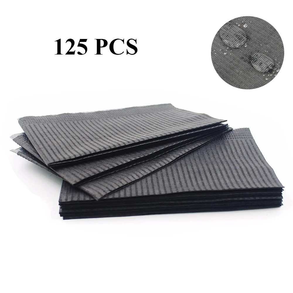 

Newest 125 pcs Black Tattoo Cleaning Wipes Disposable Dental Piercing Bibs Waterproof Sheets Paper Tattoo Accessories