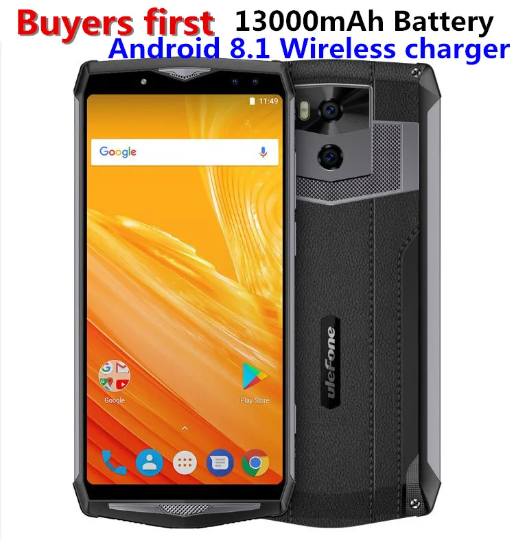 Ulefone power 5 6," FHD 4G смартфон MTK6763 Восьмиядерный Android 8,1 6 ГБ+ 64 ГБ 21 МП 13000 мАч Беспроводное зарядное устройство для мобильного телефона