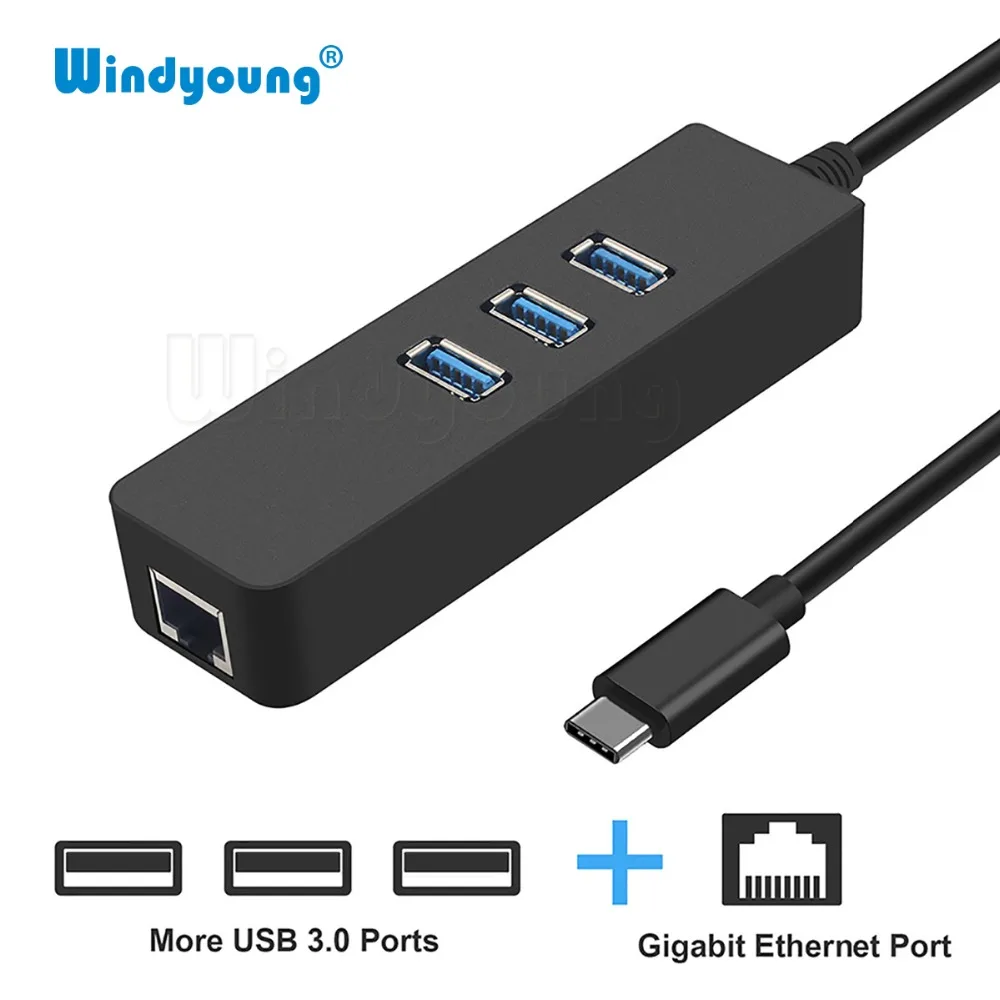 Хаб с гигабитным Ethernet адаптером для Macbook Pro Dell XPS Lenovo Yoga 910 HP Spectre x360 USB Type C хаб сети
