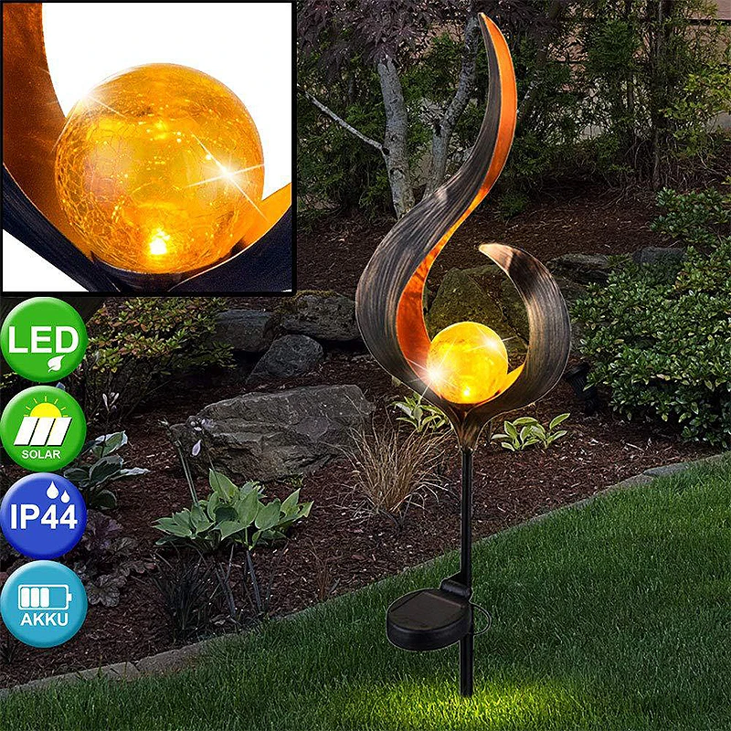 

LED Outdoor Solar Light Stakes LED Iron Garden Light Landscape Decor Pathway Light Lawn Yard Lamp Garden Decoration