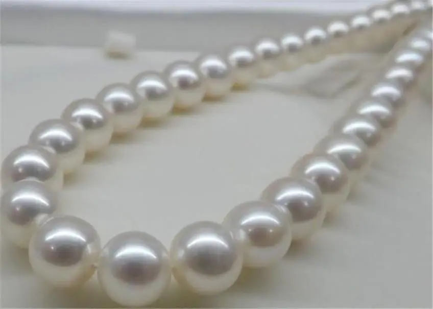 

Жемчужное ожерелье с белым морским жемчугом 14 мм, 18 дюймов, AAA, 100%, натуральное ручное плетение