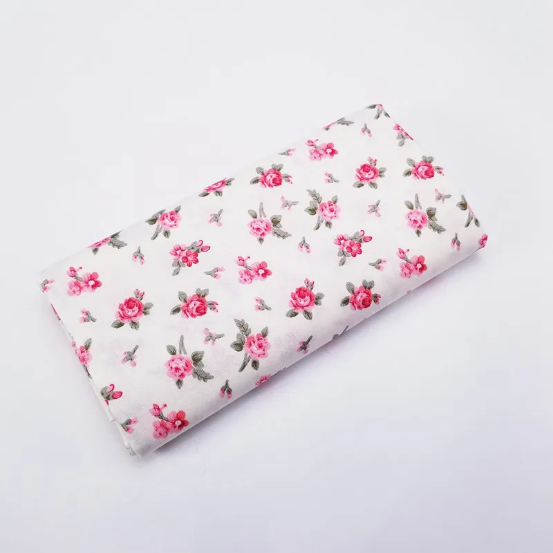 white floral Цветочная печать серии хлопок саржевая Ткань DIY шитье Лоскутная Ткань ручной работы Домашний текстиль постельные принадлежности мягкая хлопковая ткань - Цвет: white floral
