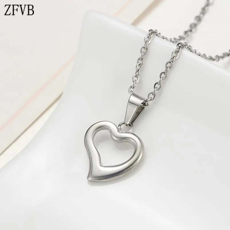 ZFVB 2019 модное ожерелье с сердцем женские ювелирные изделия из нержавеющей стали