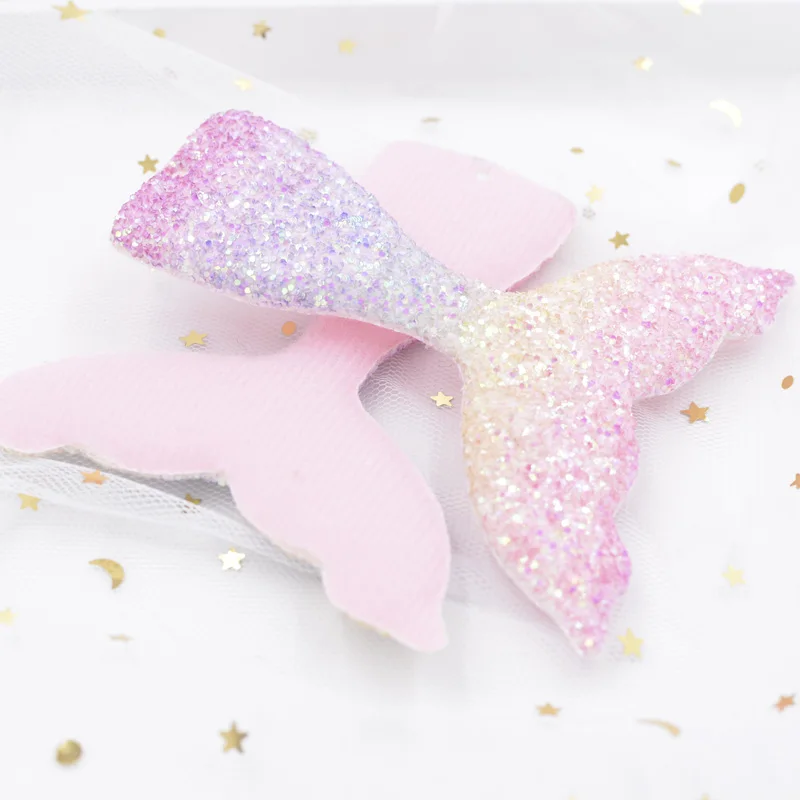 Glitter Rainbow Fabric Big Mermaid Tail with Hole Appliques for Clothes Craft DIY Key Ring Bag Pendant Ornament Accessories D001 | Дом и сад
