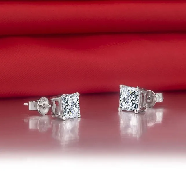 Серьги пусеты с искусственным бриллиантом для женщин 1 карат/шт.|women earrings|earrings