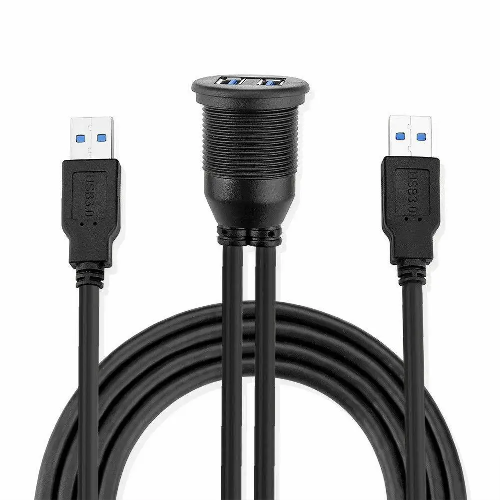 Встраиваемый переходник с двумя USB разъемами удлинитель для кабеля длиной 1 м