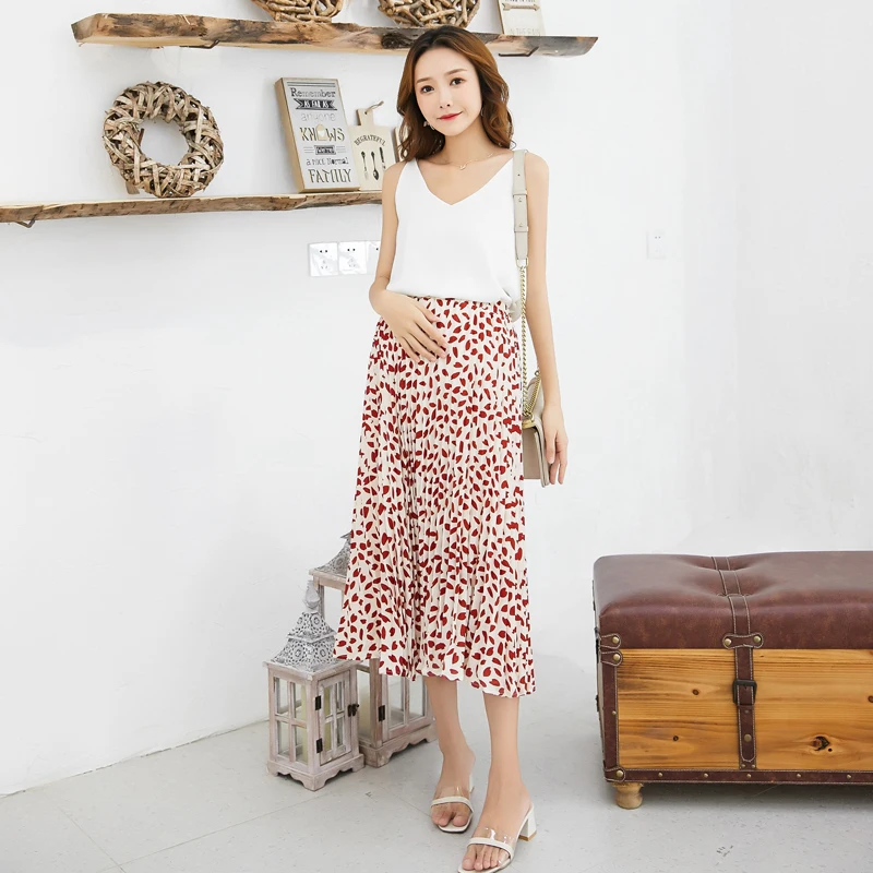 Fashion Summer Chiffon Maternity Skirt Casual Comfortable Long Skirts for Pregnant Women Maternidade Pregnancy Clothes C838 | Мать и