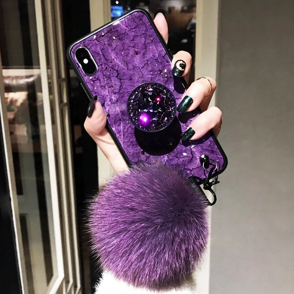 New Luxury Glitter Phone Case For iPhone XS Max Silicone Holder 7 8 XR Plus Coque X Cover | Мобильные телефоны и