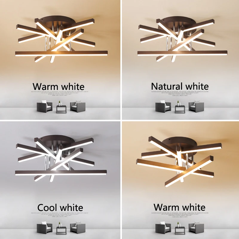 

Creative LED Ceiling Lights Brown Aluminum Modern ceiling lamp Restaurant Study Living Room Office Home Lighting plafondlamp