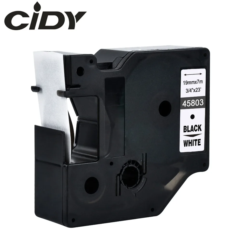Этикетка CIDY 1 шт. 45803 совместимый с Dymo D1 19 мм лента для маркировки 45800 45808 черного цвета на белом ленты с лейблом для этикетка Dymo менеджер 160 280 210