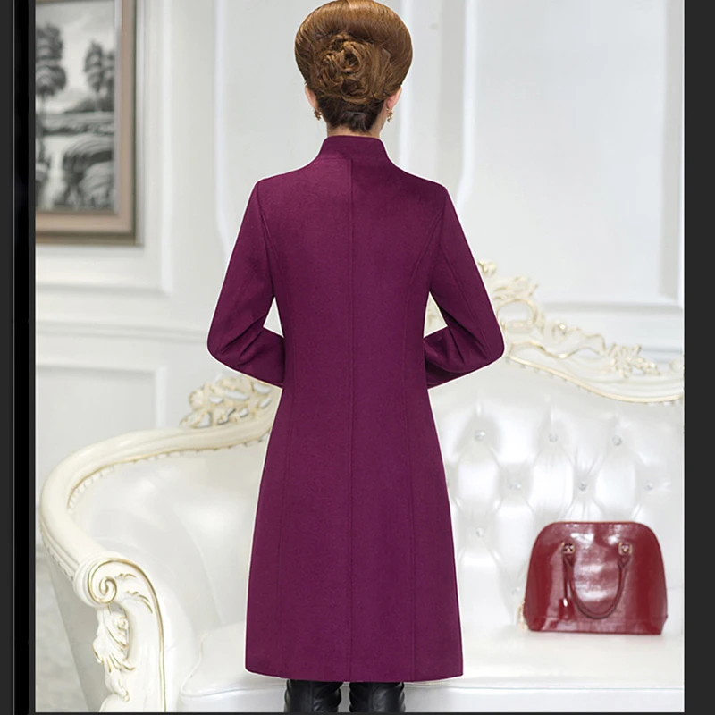2018 Autumn winter Women's Wool Coat New Fashion Long Woolen Single Breasted Slim Type Female plus size 6XL | Женская одежда