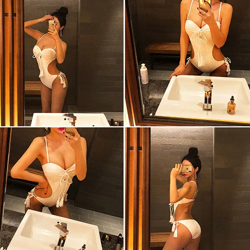 Bathing Suit 2019 Beach Swimwear Womens Beachwear Bikini One Piece Swimsuit Women Women's Lace Underwire Bracket Push Up Cover | Спорт и