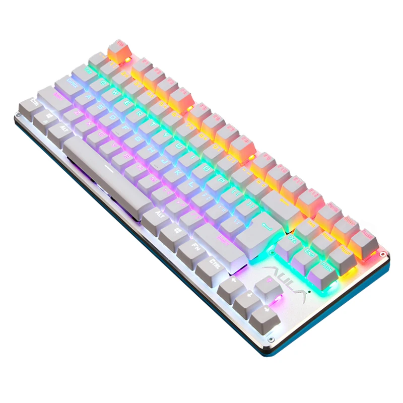 Клавиатура AULA механическая синяя игровая подсветка Проводная клавиатура для