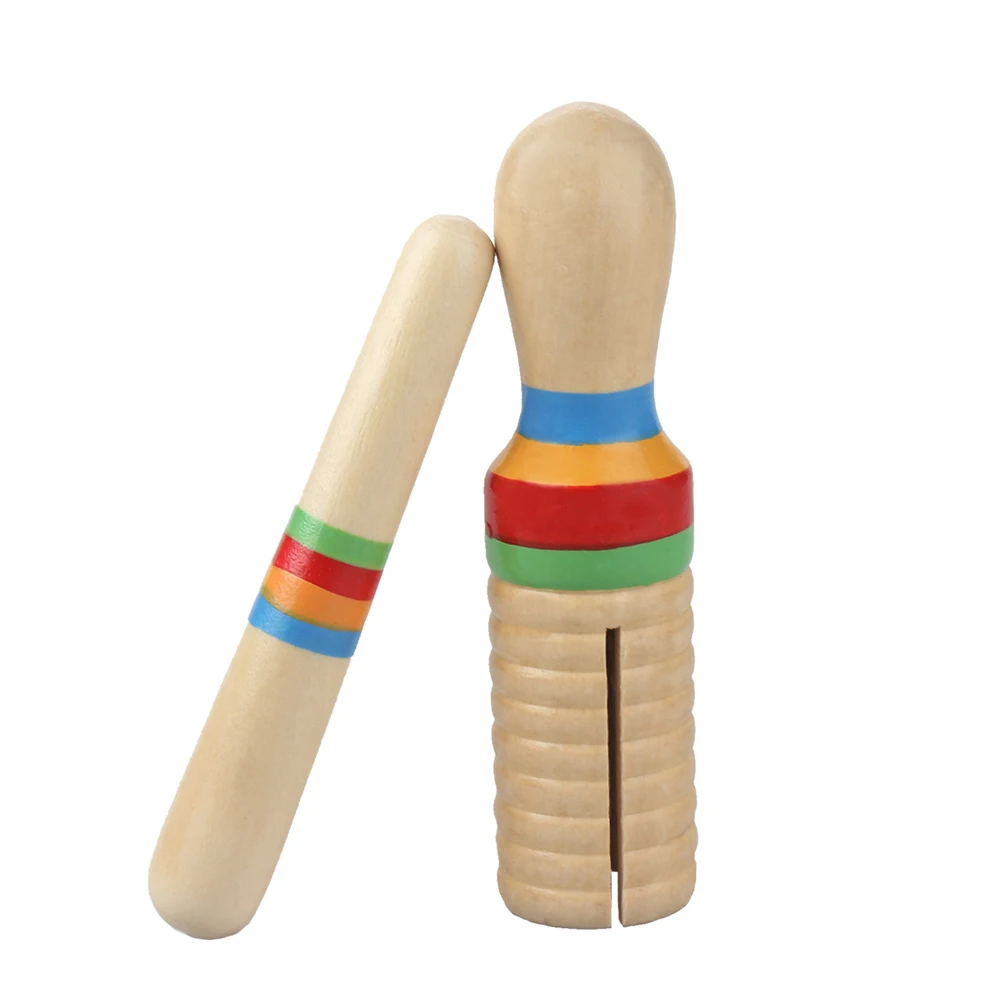 Цветной деревянный вешалка с палочкой для детей детская музыкальная игрушка