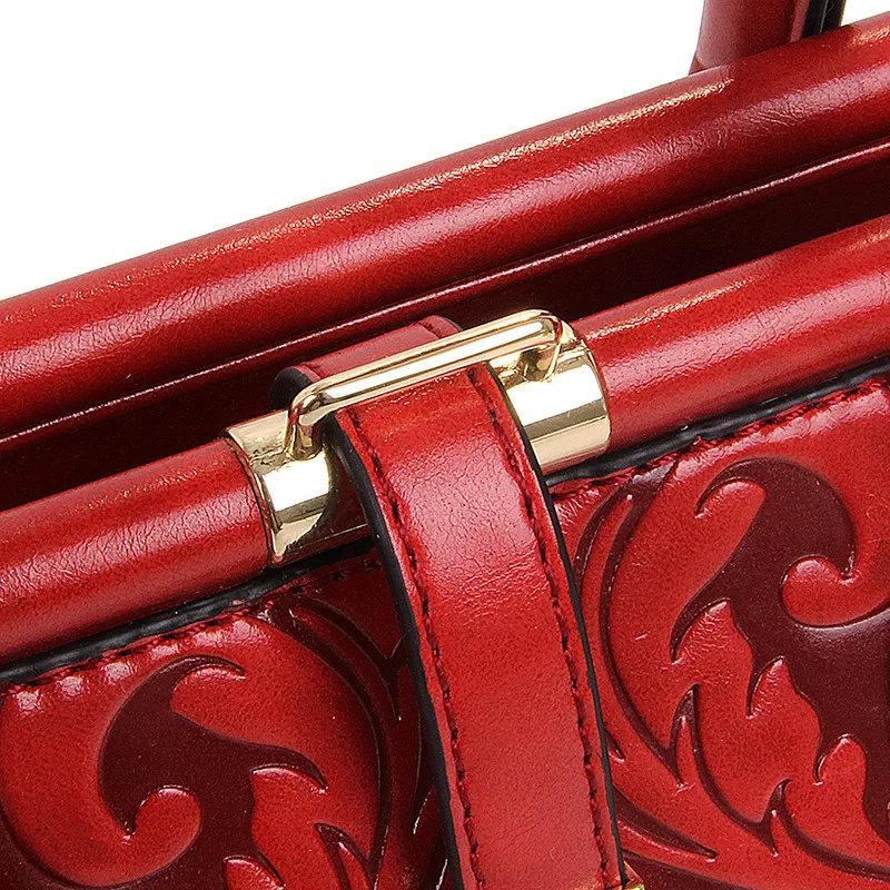 2018 Высококачественная женская сумка из тисненой кожи в китайском стиле