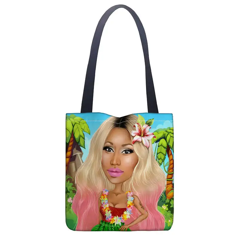 Изготовленная на заказ Сумка тоут Nicki Minaj женские тканевые сумки экологически