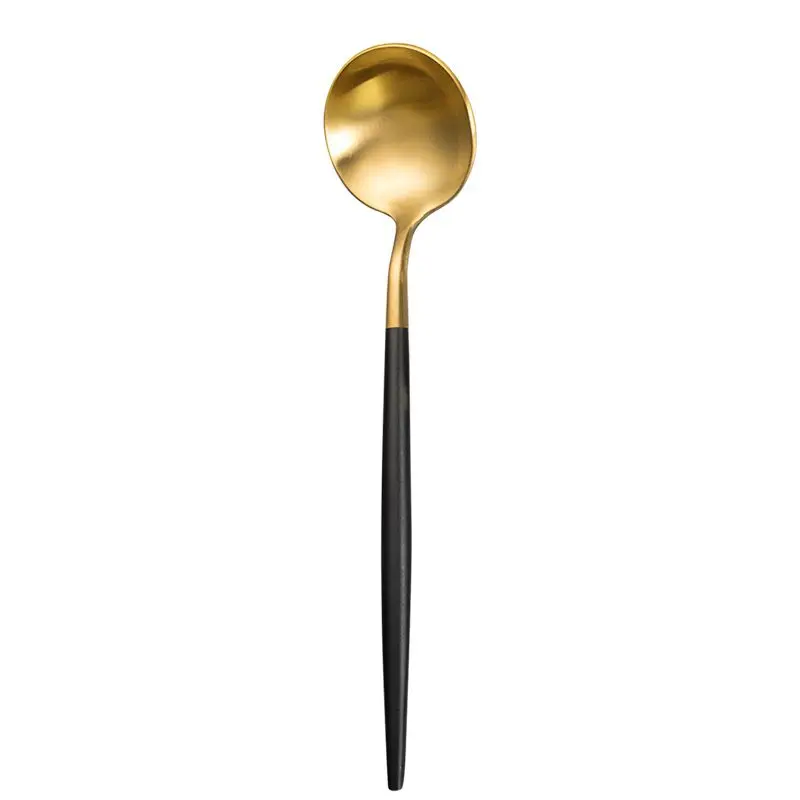Black gold C JueQi набор посуды из нержавеющей стали покрытие золотой синий черный нож вилка Столовые приборы Западная еда Кемпинг посуда сумка - Цвет: Black gold C