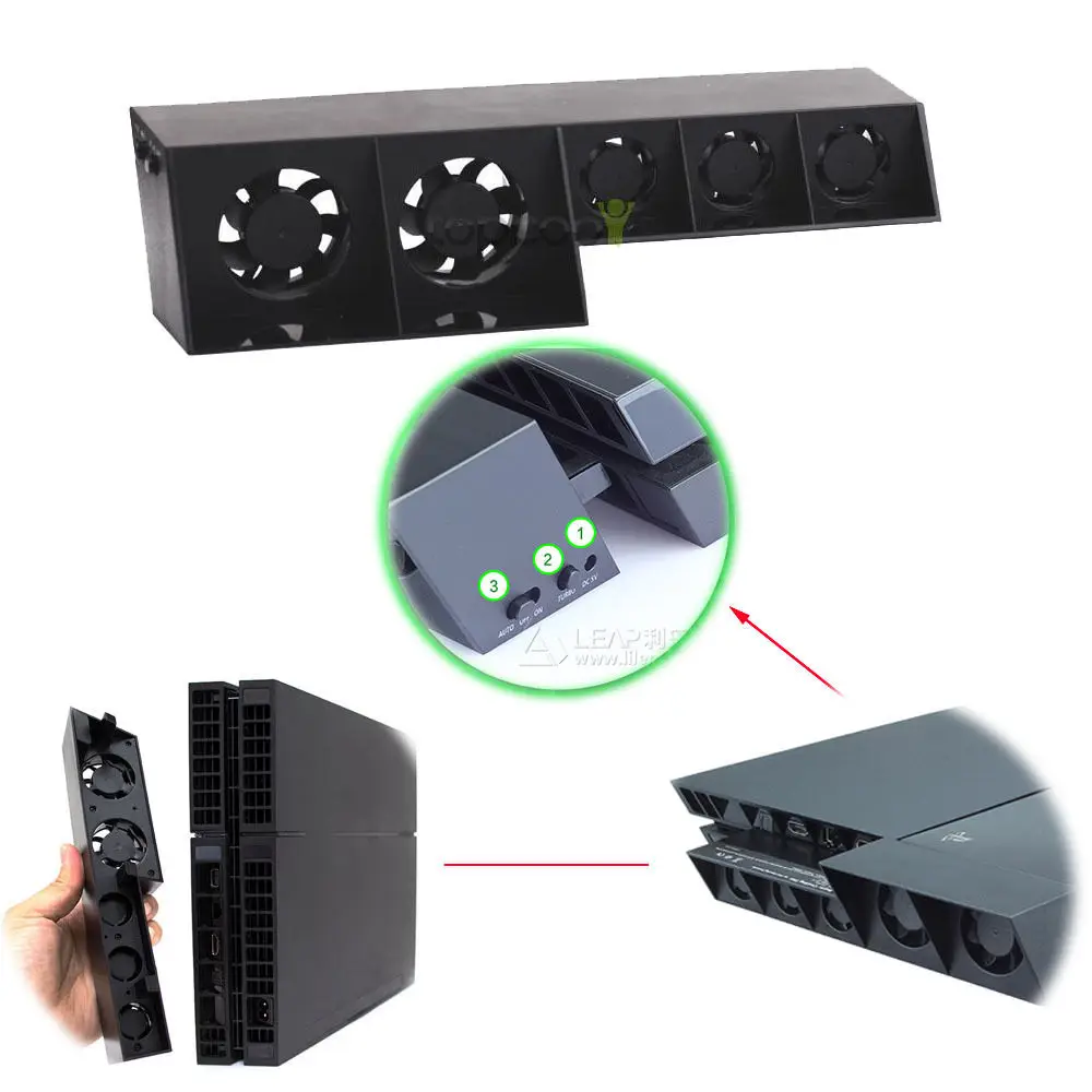 Вертикальная контроллер Зарядное устройство Док станция USB охлаждения Super Turbo 5