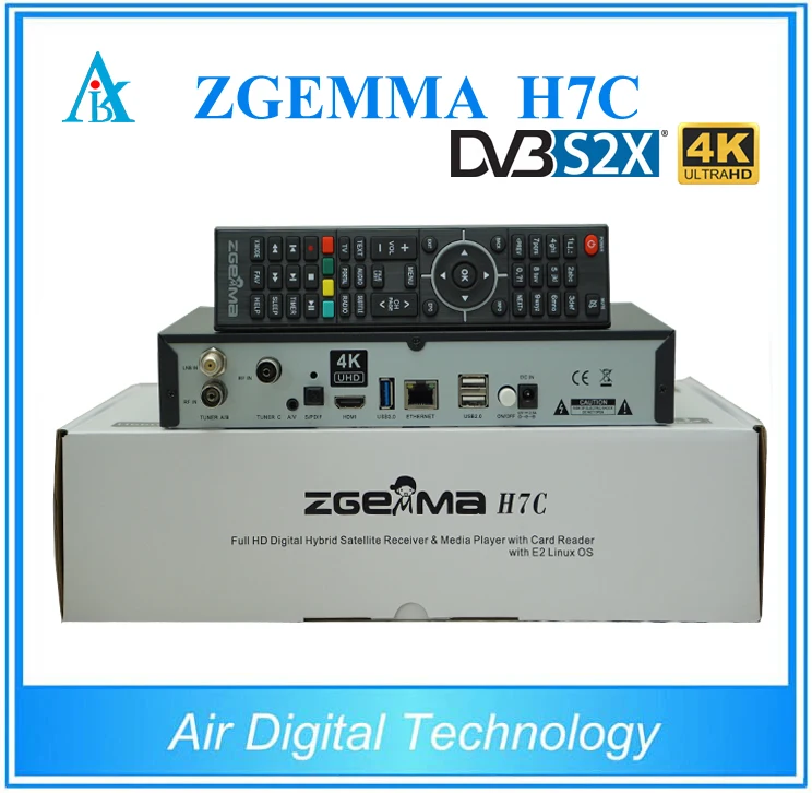 5 шт./лот Linux Enigma 4K Zgemma H7C кабельный ТВ приемник комбо DVB S2X + 2 * T2/C 4k спутниковый