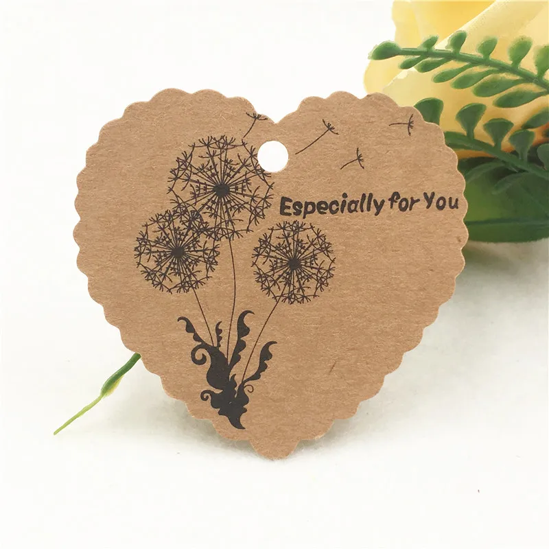 50 шт. декоративная карточка в форме сердца из крафт-бумаги | Украшения и