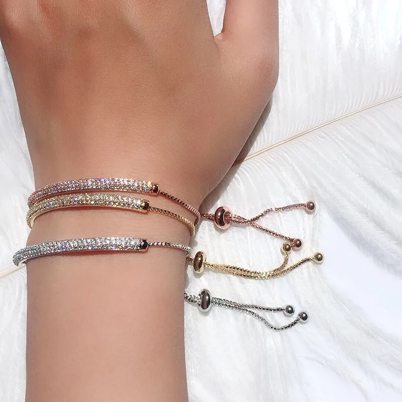 SINZRY Wholesale new Jewelry AAA Cut Cubic zircon exquisite arc charm CZ Bracelets &amp bangle for Women fashion bling jewelry |