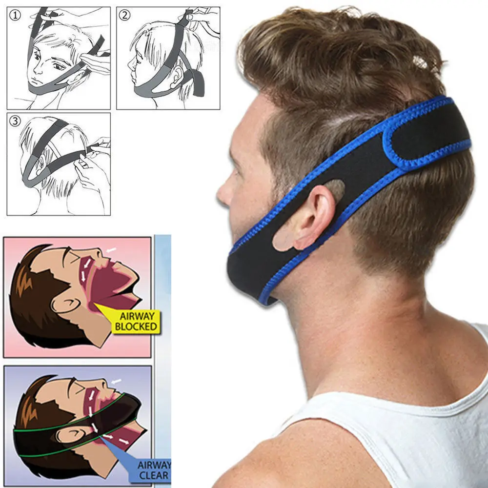 Новый для лечения храпа подбородочная лента snore пояс анти апноэ челюсти решение