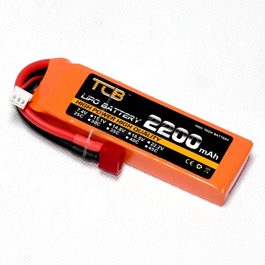 7.4V 2S 2200mAh 25C LiPo Battery Burst 40C T-plug XT60 option for RC Model Airplane Helicopter FPV Drone Racing Boat Buggy Truck | Игрушки и