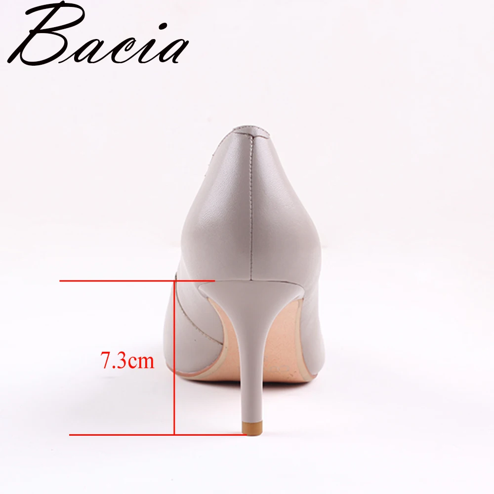 Bacia/новые кожаные туфли на высоком каблуке 7 3 см цвет хаки телесный вечерние