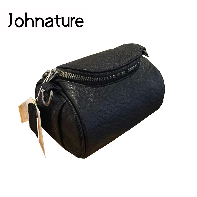 Женская сумка из натуральной кожи Johnature на молнии с твердым карманом