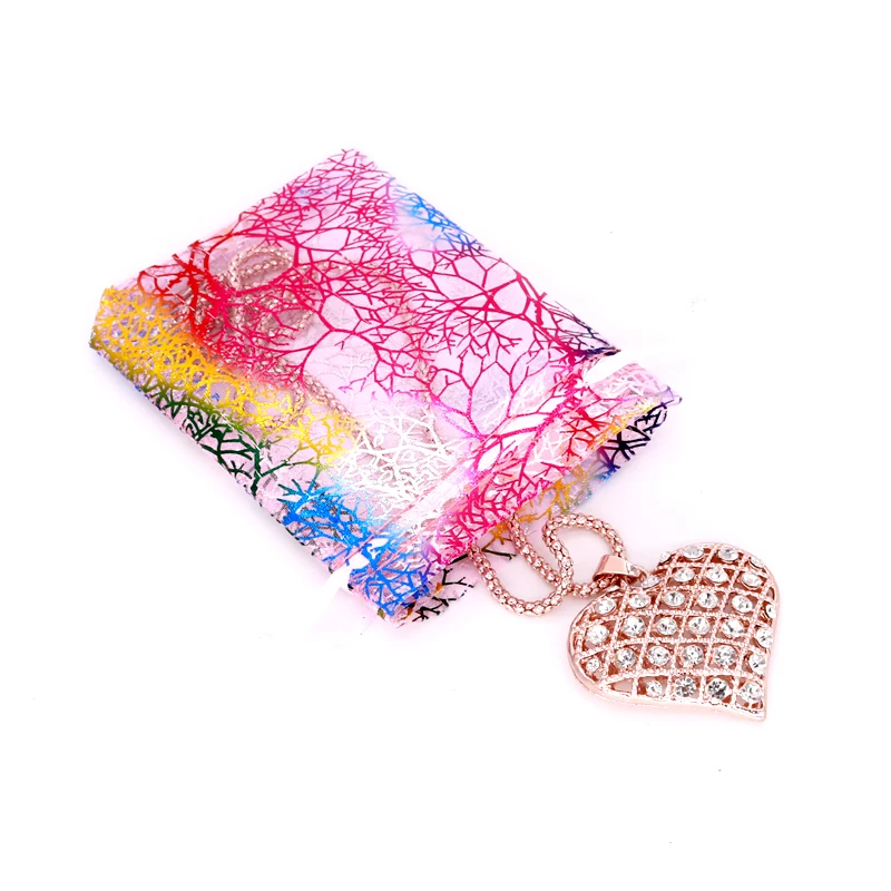 100 шт./лот 7x9 см оптовая продажа мешочки для украшений из органзы сумки ювелирные