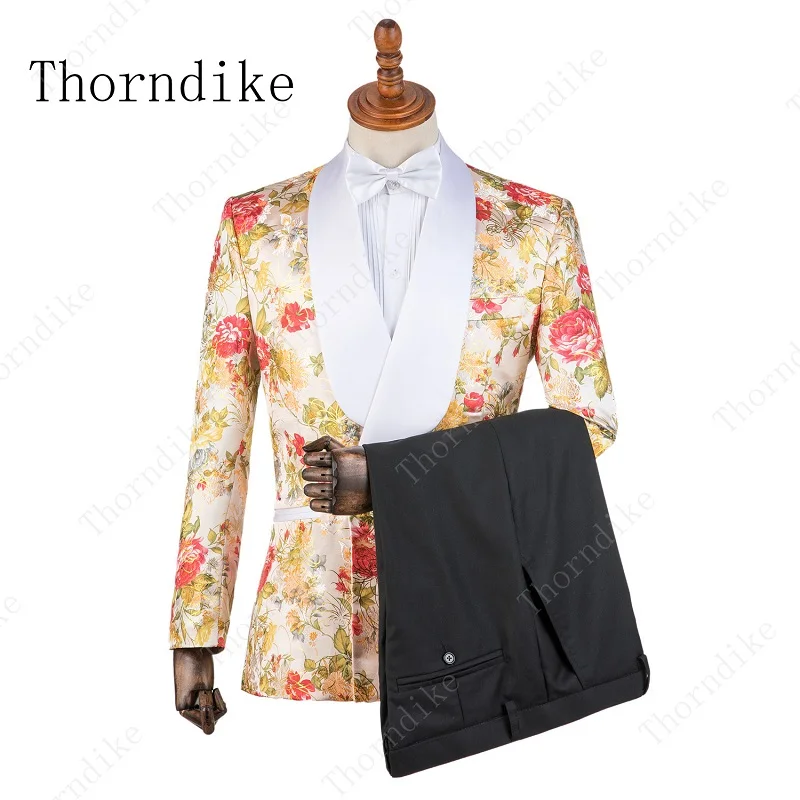 Смокинги Thorndike мужские с желтым цветком|Костюмы| |