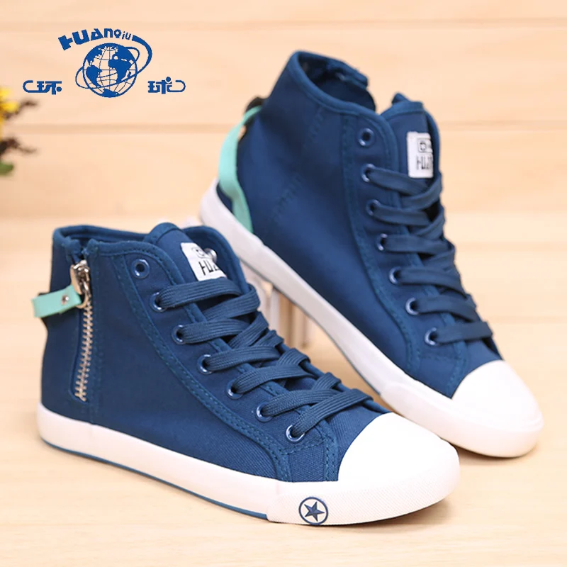 Huanqiu 2017 Для женщин весна Высокая обувь на молнии парусиновая обувь|shoes canvas|shoes