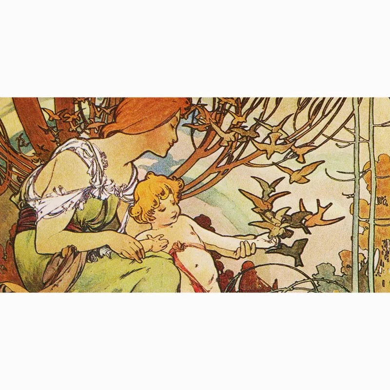 Пляжное полотенце Alphonse Mucha подгонянное из микрофибры с принтом сушка ванной