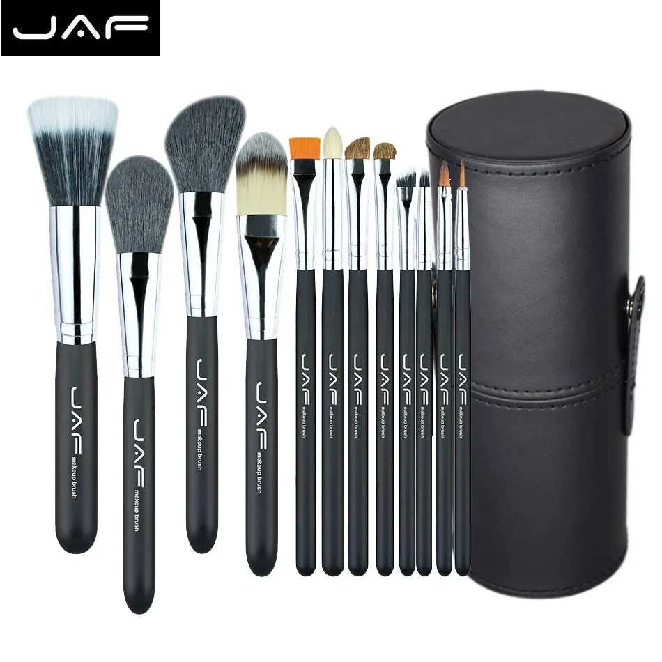 JAF 12 шт. набор косметических кистей для макияжа набор кистей для макияжа Румяна, Контурирование кисти для чистки губ косметические инструменты для макияжа