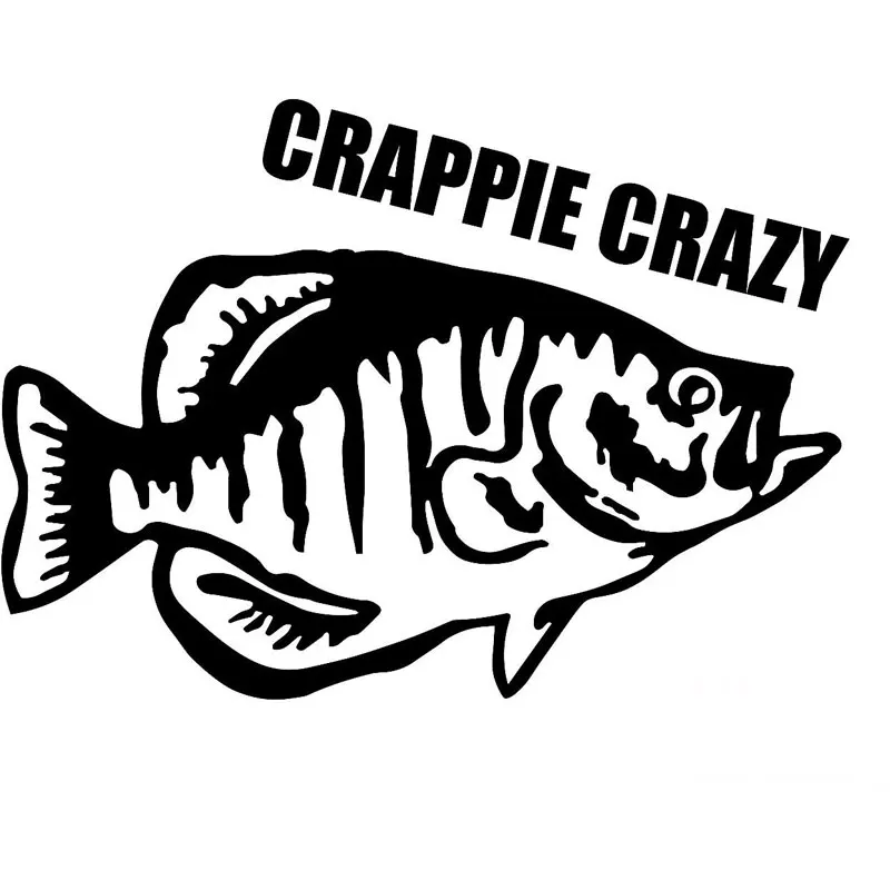 Crappie Crazy Fish Fishing Car Truck Bumper JDM Светоотражающая наклейка для стайлинга автомобиля