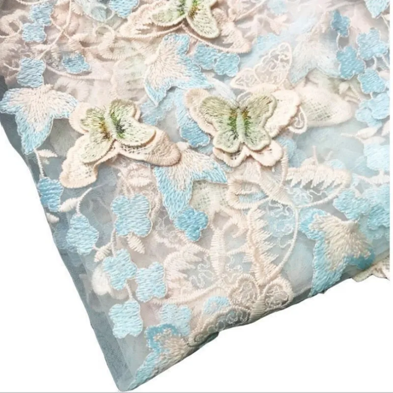 1 ярд 3D вышитая бабочка сетчатая ткань женское платье аксессуары для одежды