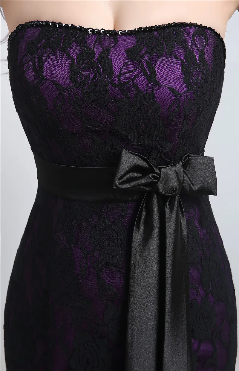 Vestido Elegante Mujer De Noche Элегантное платье без бретелек с русалочкой кружевное длинное