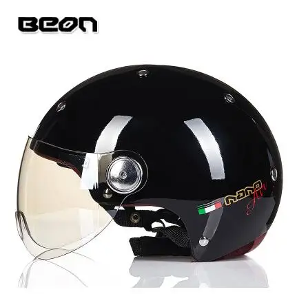 Подлинный Beon винтажные мотоциклетные шлемы ECE Ретро мото Casco велосипедные шлемы скутер летний зимний шлем - Цвет: half helmet